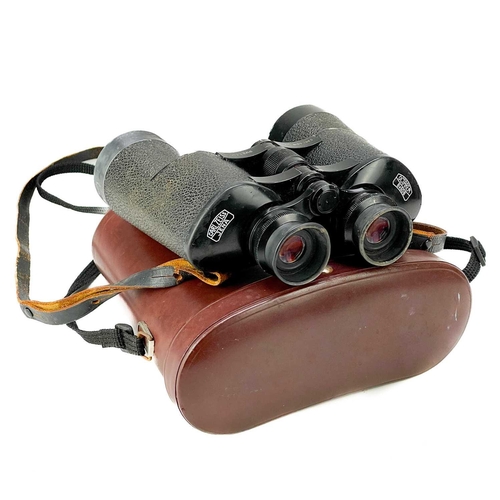 281 - A pair of Carl Zeiss Binoctar Naval Binoculars. Leather case, together with a further pair of Zeiss ... 