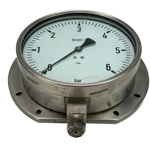 30 - A brass Dewrance & Co London pressure gauge. Diameter 18cm, another early 20th century gauge, and tw... 