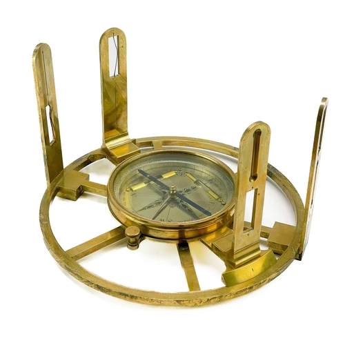 315 - An early 20th century brass navigational /surveying instrument by Troughton London With silvered dia... 