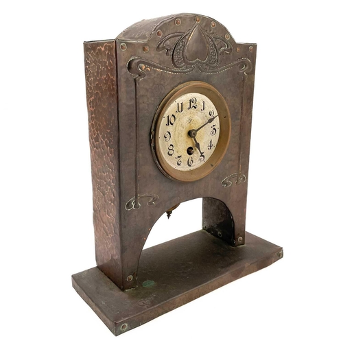 326 - A J & F Pool of Hayle copper clock. Item number 6613 in Pool's Cornish Hand-Wrought Copper catalogue... 