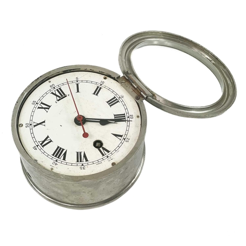 330 - A GPO chrome plated bulkhead type wall timepiece. The reverse stamped 1 G.P.O. EFW 55/4, diameter 15... 