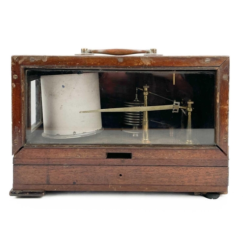 332 - A barograph by Negretti & Zambra. In glazed mahogany case, height 20.5cm.