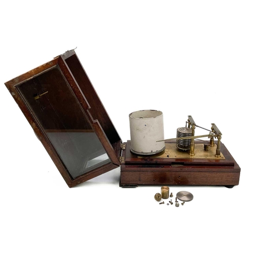 332 - A barograph by Negretti & Zambra. In glazed mahogany case, height 20.5cm.