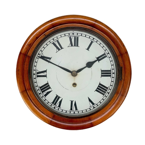 335 - A circular mahogany 30-hour wall clock. Late 19th century, with spring driven movement, total diamet... 