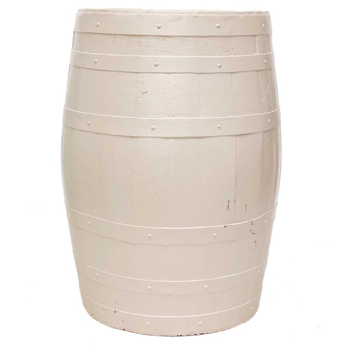 373 - Two large painted barrels Largest height 88cm.