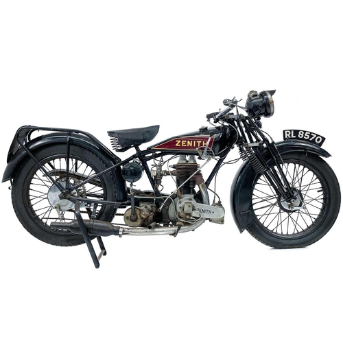 400 - A 1928 Zenith 500cc JAP motorcycle. Registration number RL 8570 Frame number 12176 Engine number K-C... 