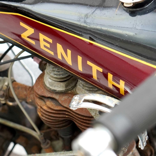 400 - A 1928 Zenith 500cc JAP motorcycle. Registration number RL 8570 Frame number 12176 Engine number K-C... 