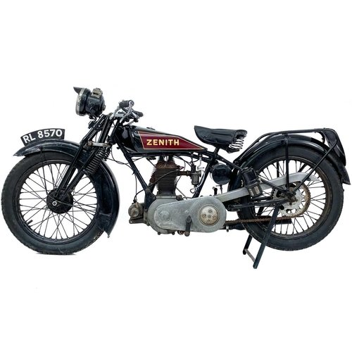 400 - A 1928 Zenith 500cc JAP motorcycle. Registration number RL 8570 Frame number 12176 Engine number K-C... 