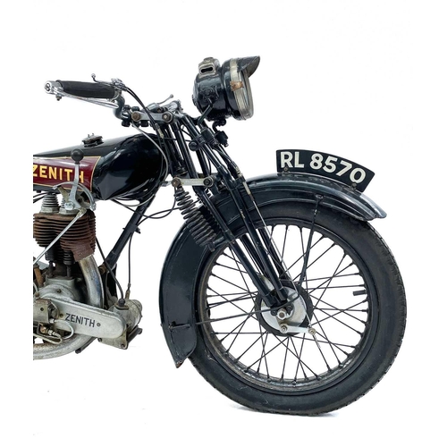 400 - A 1928 Zenith 500cc JAP motorcycle. Registration number RL 8570 Frame number 12176 Engine number K-C... 