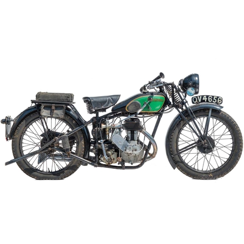 402 - A 1931 New Imperial “3.50 h.p. Light Tourist Model 2” 350cc motorcycle. Registration number OV 4656 ... 