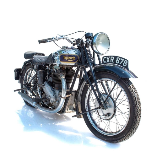 403 - A 1936 Triumph 6/1 650cc twin-cylinder motorcycle. Registration number CXR 878 Frame number V505. En... 