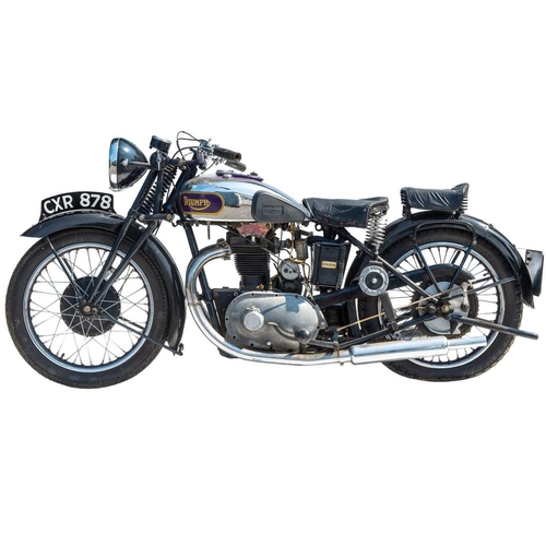 403 - A 1936 Triumph 6/1 650cc twin-cylinder motorcycle. Registration number CXR 878 Frame number V505. En... 