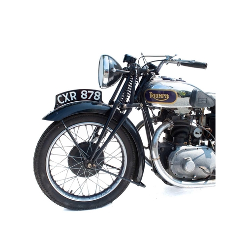 403 - A 1936 Triumph 6/1 650cc twin-cylinder motorcycle. Registration number CXR 878 Frame number V505. En... 