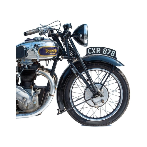 403 - A 1936 Triumph 6/1 650cc twin-cylinder motorcycle. Registration number CXR 878 Frame number V505. En... 