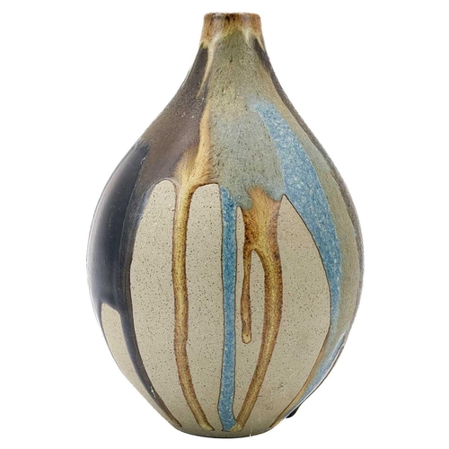 413 - Graham Peter Glynn studio pottery. Four items with drip glaze impressed marks, tallest height 16cm. ... 