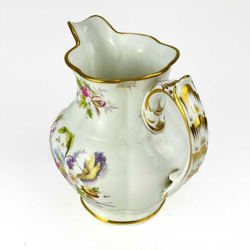 419 - A Staffordshire documentary porcelain jug for the American market. Painted with flowers and inscribe... 