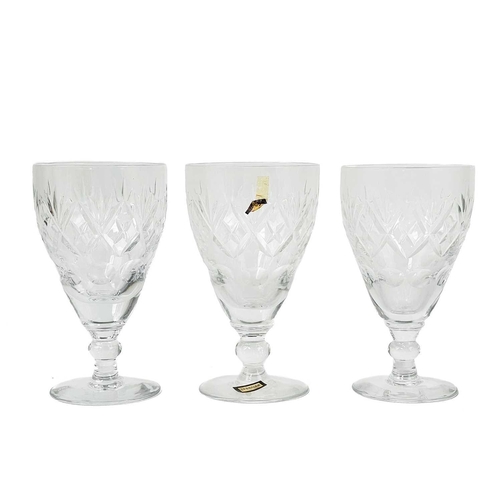 427 - A set of six Webb Corbett cut crystal wine glasses. Height 13cm, boxed, and another similar boxed se... 