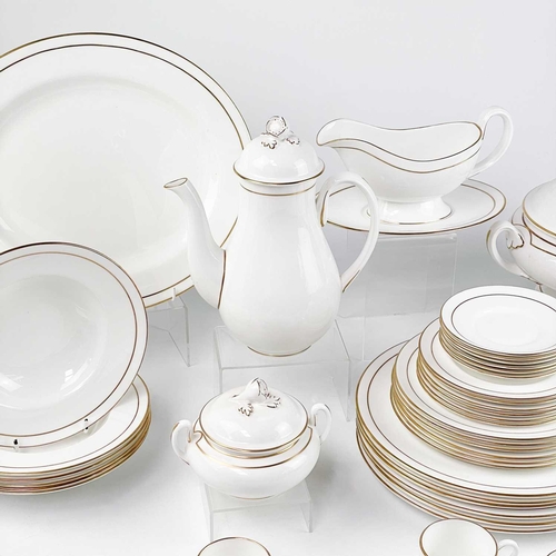 439 - A Royal Worcester Contessa six-place dinner and coffee service. Comprising, two circular vegetable t... 