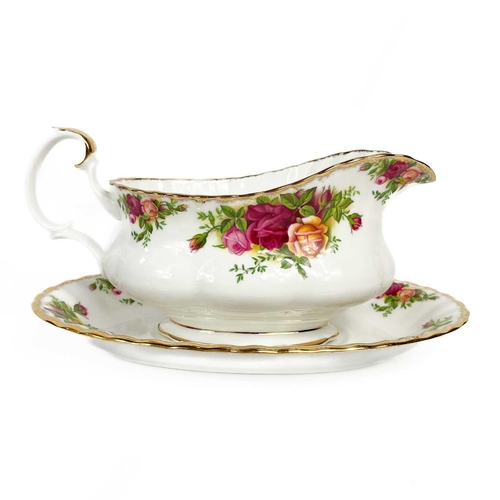 449 - A Royal Albert Old Country Roses part service. Comprising: Two twin handled circular tureens, sauceb... 