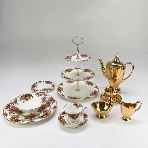 449 - A Royal Albert Old Country Roses part service. Comprising: Two twin handled circular tureens, sauceb... 