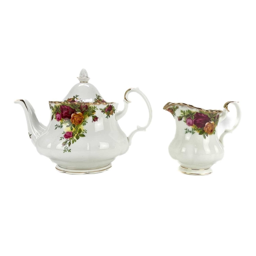 449 - A Royal Albert Old Country Roses part service. Comprising: Two twin handled circular tureens, sauceb... 