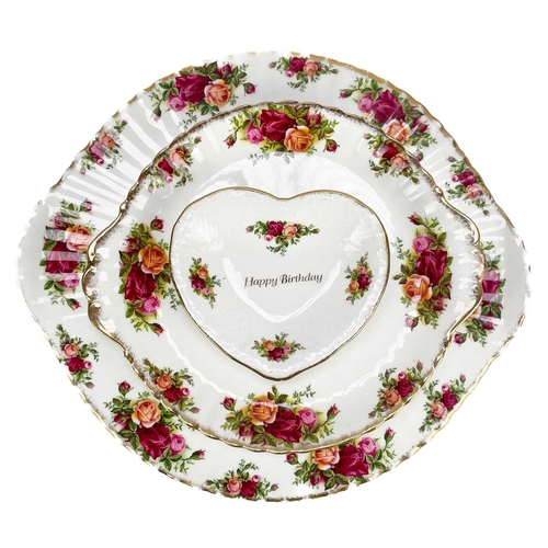 449 - A Royal Albert Old Country Roses part service. Comprising: Two twin handled circular tureens, sauceb... 