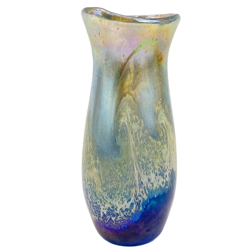 452 - Norman Stuart Clarke (b.1944). A studio glass seascape pattern vase, of slightly waisted form, signe... 