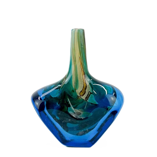 466 - A Mdina glass fish vase. Signed and dated 1980, height 20cm, together with a cranberry glass vase.(2... 