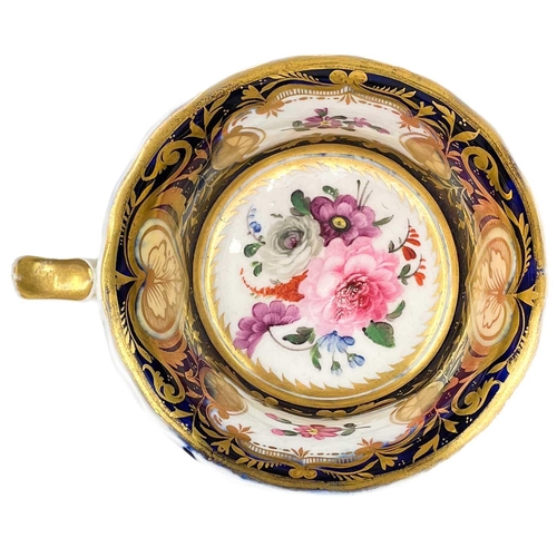 474 - A miniature Meissen tea bowl. Circa 1820, height 4cm together with an English porcelain cup and sauc... 