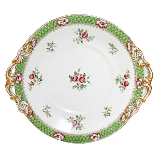 475 - A collection of diamond rose pattern Minton & Co dinnerware. To include a large meat plate, a soup t... 