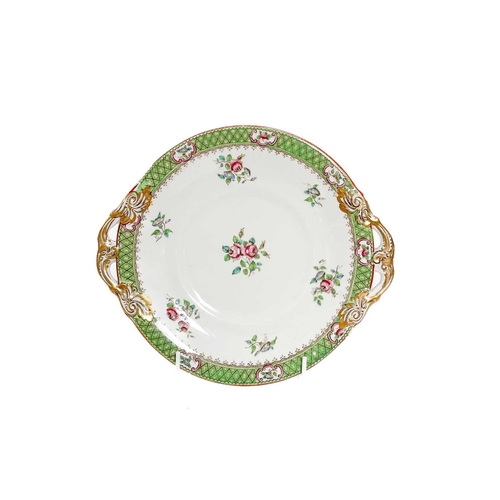 475 - A collection of diamond rose pattern Minton & Co dinnerware. To include a large meat plate, a soup t... 