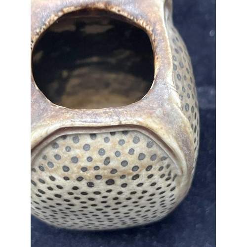 494 - A Martin Brothers small stoneware vase. Dated 1906, of naturalistic form, modelled as a seed pod or ... 