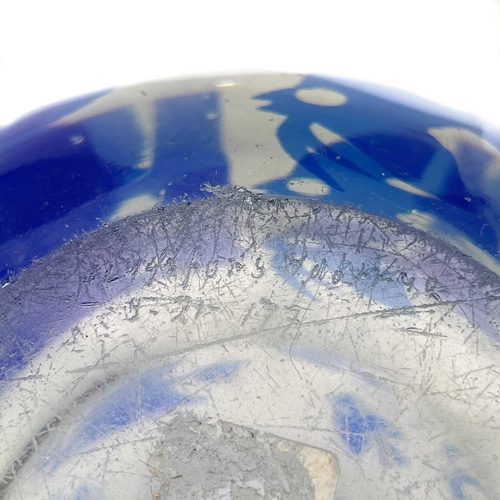 505 - Wilhelm de Moore, for Flygsfors An art glass vase. Decorated with cased blue fish, etched mark to ba... 