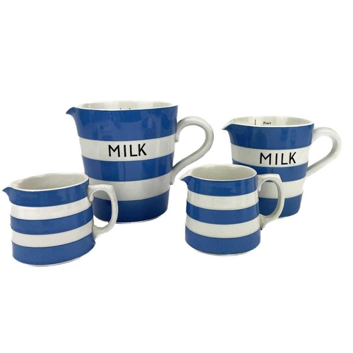 530 - A collection of T.G. Green Cornish ware. To include, A large two pint milk jug, a one pint milk jug,... 