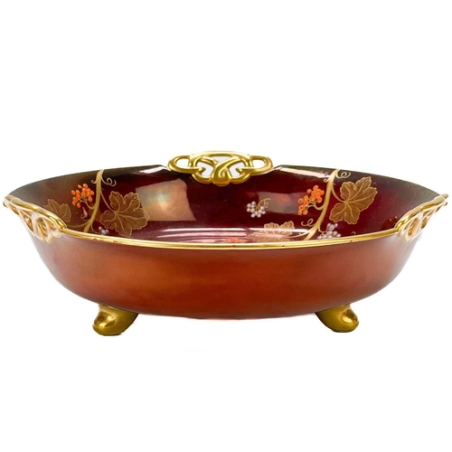 536 - CarltonWare Rouge Royale, seven pieces. Including a bowl, with vine and grape decoration and gilt Ce... 