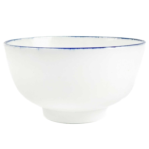 539 - An English porcelain documentary large tea bowl. Monogrammed GSD and dated 1790, plain, with a blue ... 