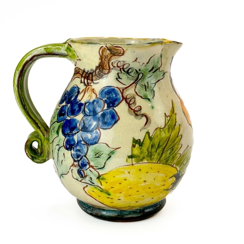 548 - Paul Jackson (1954) Ceramic jug decorated with sunflowers, height 14cm together with another two Pau... 