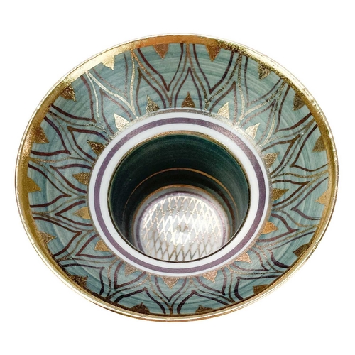 549 - Angela MARSHALL. A porcelain stem bowl intricately highlighted in gilt signed to base, height 7cm di... 