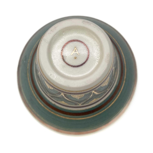 549 - Angela MARSHALL. A porcelain stem bowl intricately highlighted in gilt signed to base, height 7cm di... 