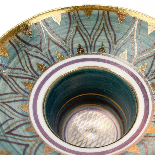 549 - Angela MARSHALL. A porcelain stem bowl intricately highlighted in gilt signed to base, height 7cm di... 