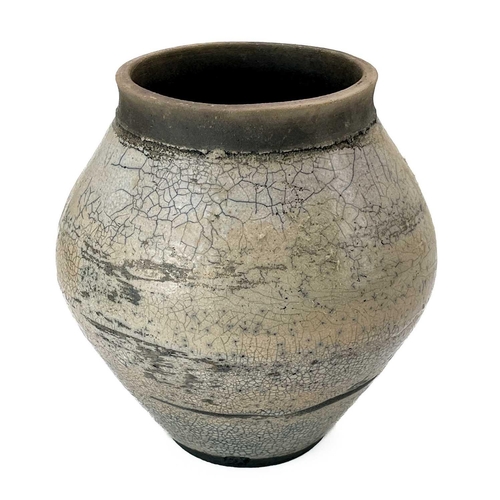 581 - Essex Tyler (XX-XI) Studio Pottery Raku vase, impressed marks, height 20cm. There are no apparent is... 