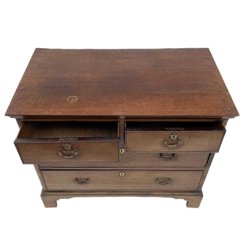 607 - A George III mahogany chest. Fitted two short and two long drawers, on bracket feet, height 80cm, wi... 