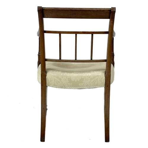 619 - A Regency mahogany Sheraton type chair. With lift out a seat on tapering square supports, together w... 