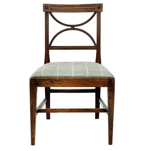 619 - A Regency mahogany Sheraton type chair. With lift out a seat on tapering square supports, together w... 