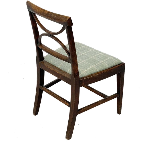 619 - A Regency mahogany Sheraton type chair. With lift out a seat on tapering square supports, together w... 