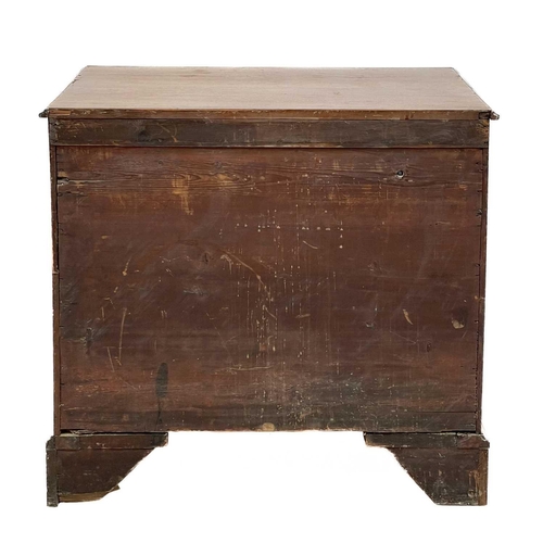 658 - A 19th century mahogany chest of drawers. With four long crossbanded drawers on bracket feet, height... 