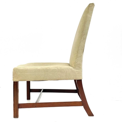 736 - A George III mahogany side chair. With upholstered back and seat, on square moulded front legs, heig... 