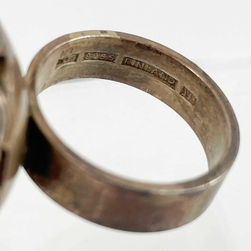 221 - A Scandinavian Kupittaan Kulta silver stone set ring A vintage ring set with a clear stone, made by ... 