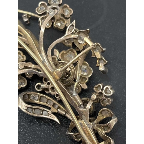 An impressive Victorian silver and gold diamond foliate spray 'en - Main Image