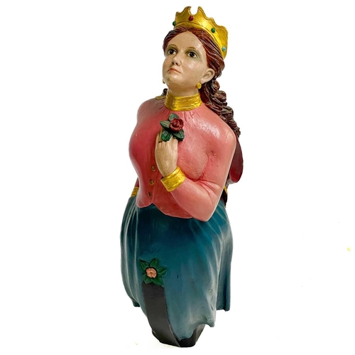 10 - A painted and carved ship's figurehead by Charles Moore. Princess Alexandra Rose, circa 1970, with a... 